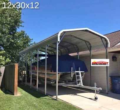 12x30x12 Classic Style Boat/RV Carport