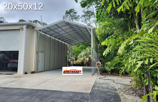 20x50x12 Vertical A Frame Carport with 3' Side Panels